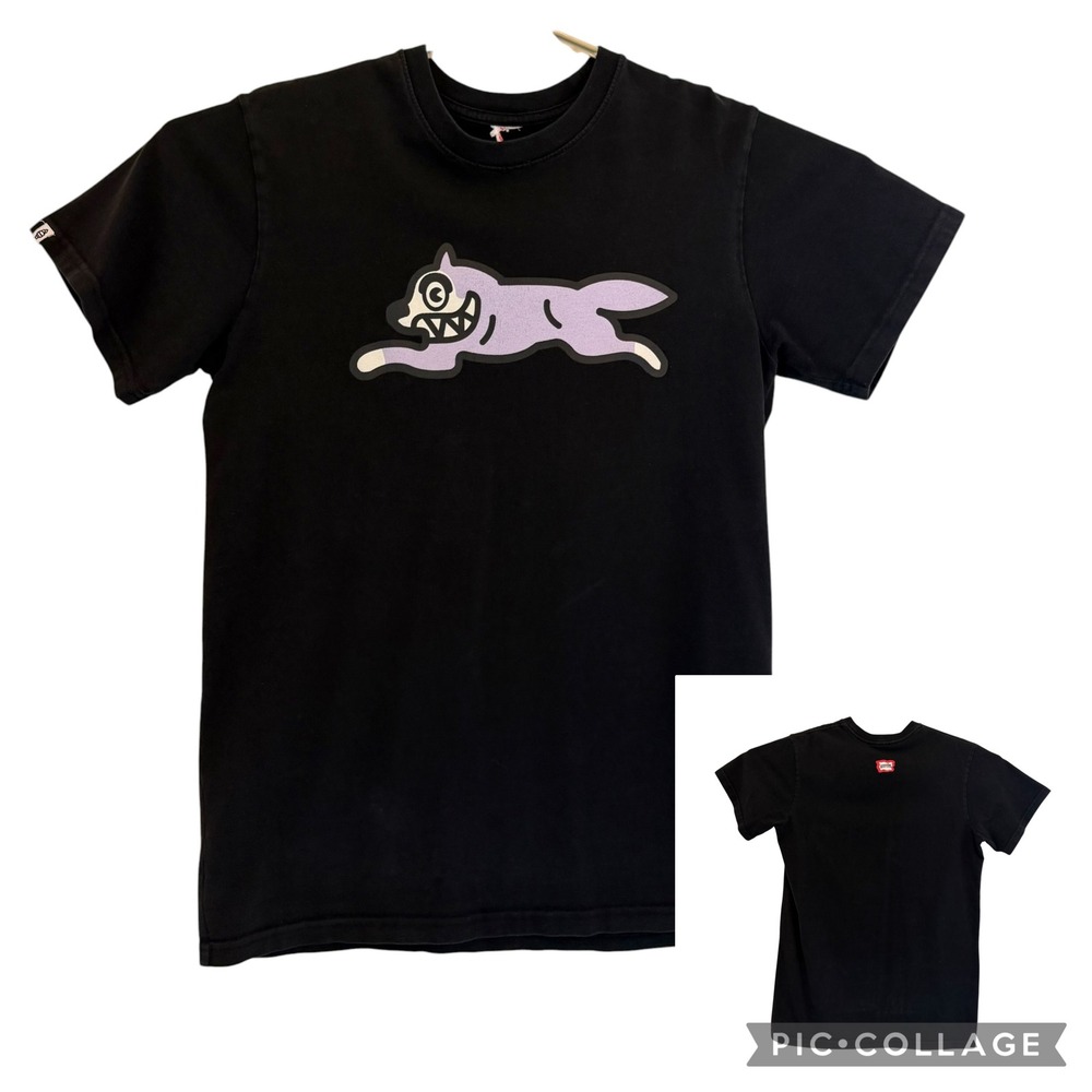 Ice Cream Billionaire Boys Club Running Dog T-Shirt Black Purple Mens Small Y2K
